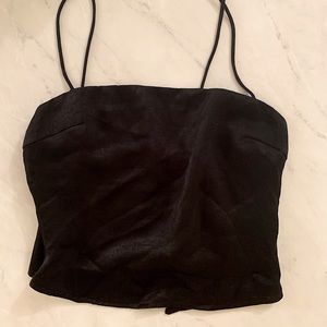 Urban Outfitters Silky Lace Up Back Crop Top